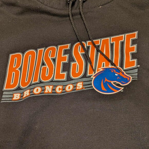 Boise State Broncos Black Hooded Mens XL Hand Warm Pocket Pullover Jacket - Picture 4 of 11